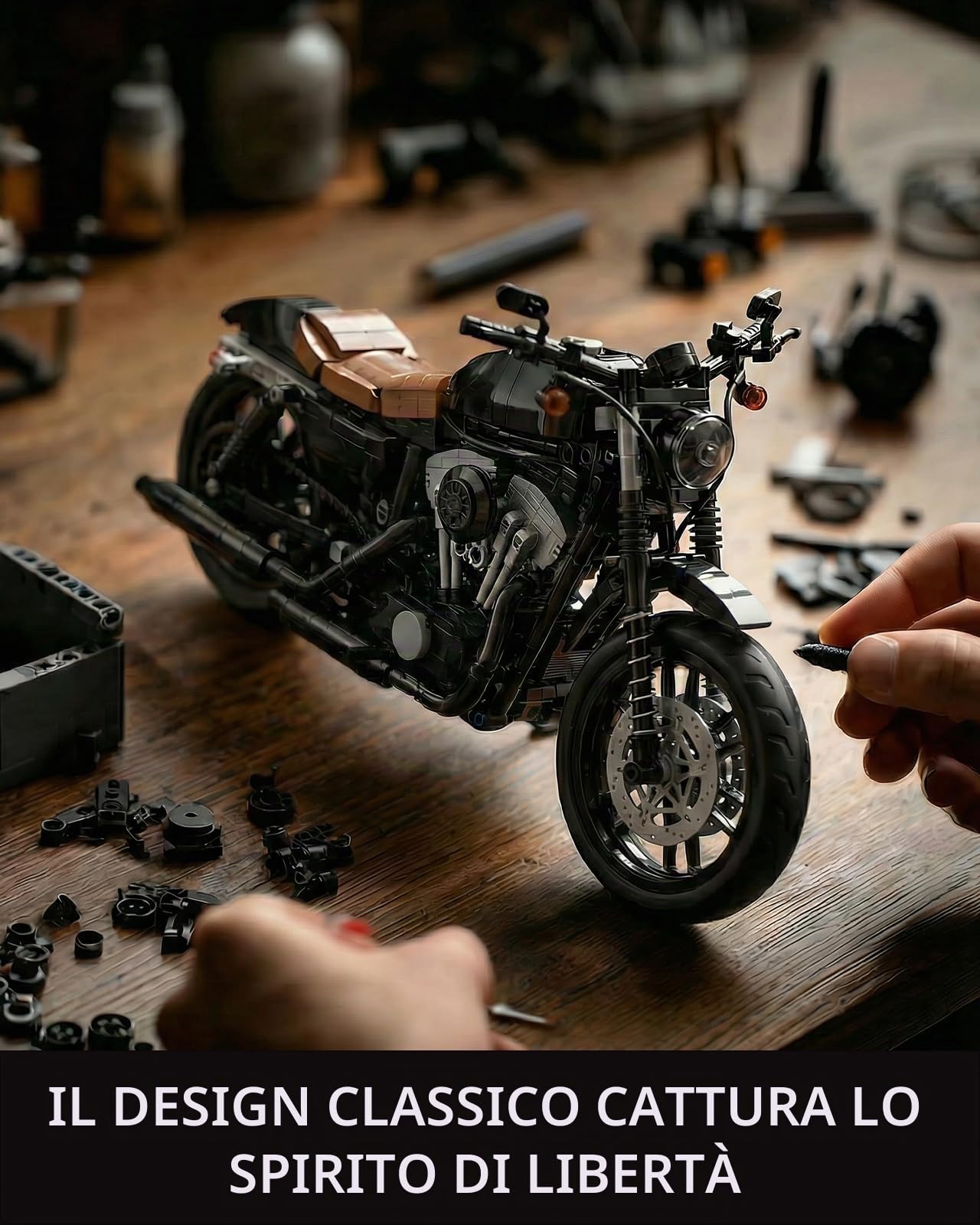 Nifeliz IRON 83 Moto Set Di Costruzioni, Kit Assemblaggio Moto per Adulti, Decorazione per la casa o l'ufficio, Idea di Regalo per Uomo, Donna, Lui o Lei (827 Pezzi, NF10342)