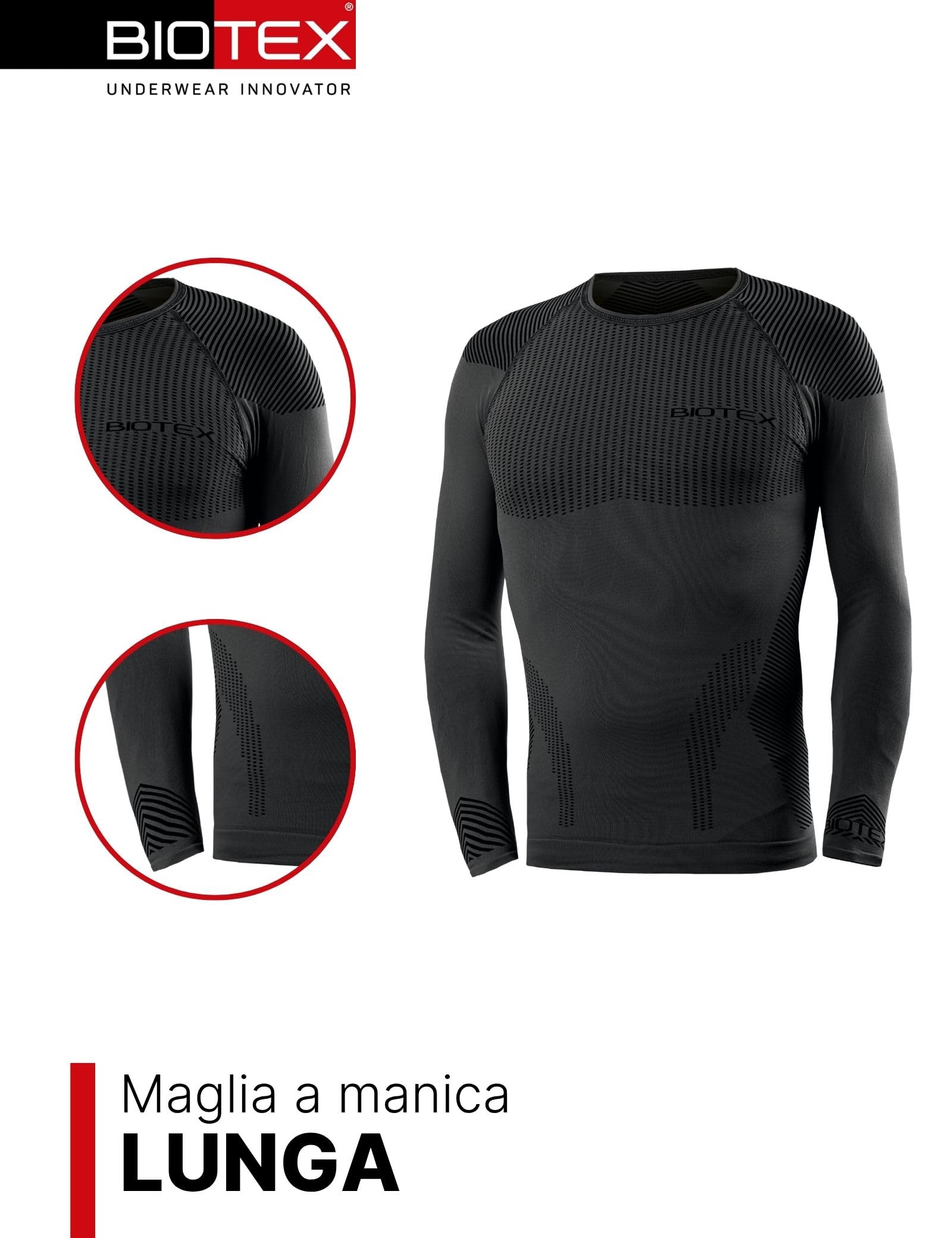 BIOTEX Manica Lunga 3D per Sport Outdoor, Intimo Tecnico Sportivo, Traspirante e Senza Cuciture
