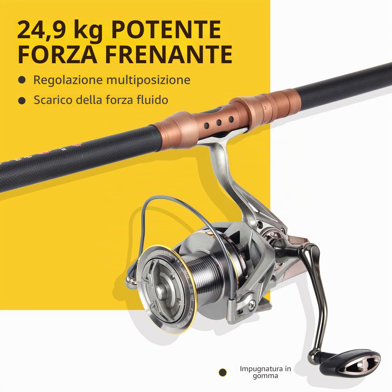 HAUT TON Spinning Reel 8000/9000/10000/12000/14000,17+1BB Metal/Graphite Frame Surf Fishing Reels,4.8:1 Gear Ratio 55lbs Drag Medium/Heavy Long Casting Inshore Offshore Saltwater Monster Fish.
