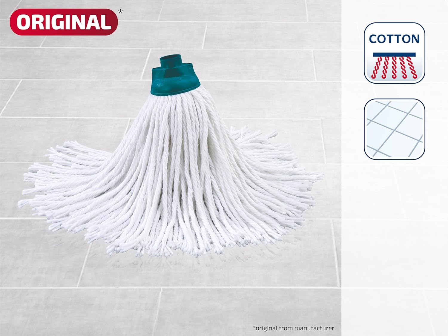 Leifheit Mop Replacement Head, Fabric, White, 8 x 8 x 31 cm