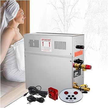 Mini 3KW Stainless Steel Self-draining Steam Generator Shower Sauna Bath Steam Bath Machine Steam Generator for Home Bathroom with Water Shortage and Overheating Protection(Model3)