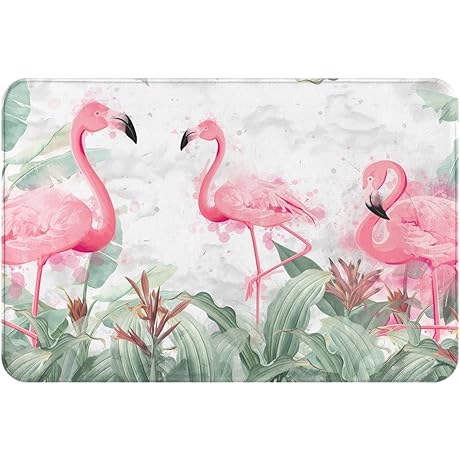Flamingo Decor Bathroom Rug