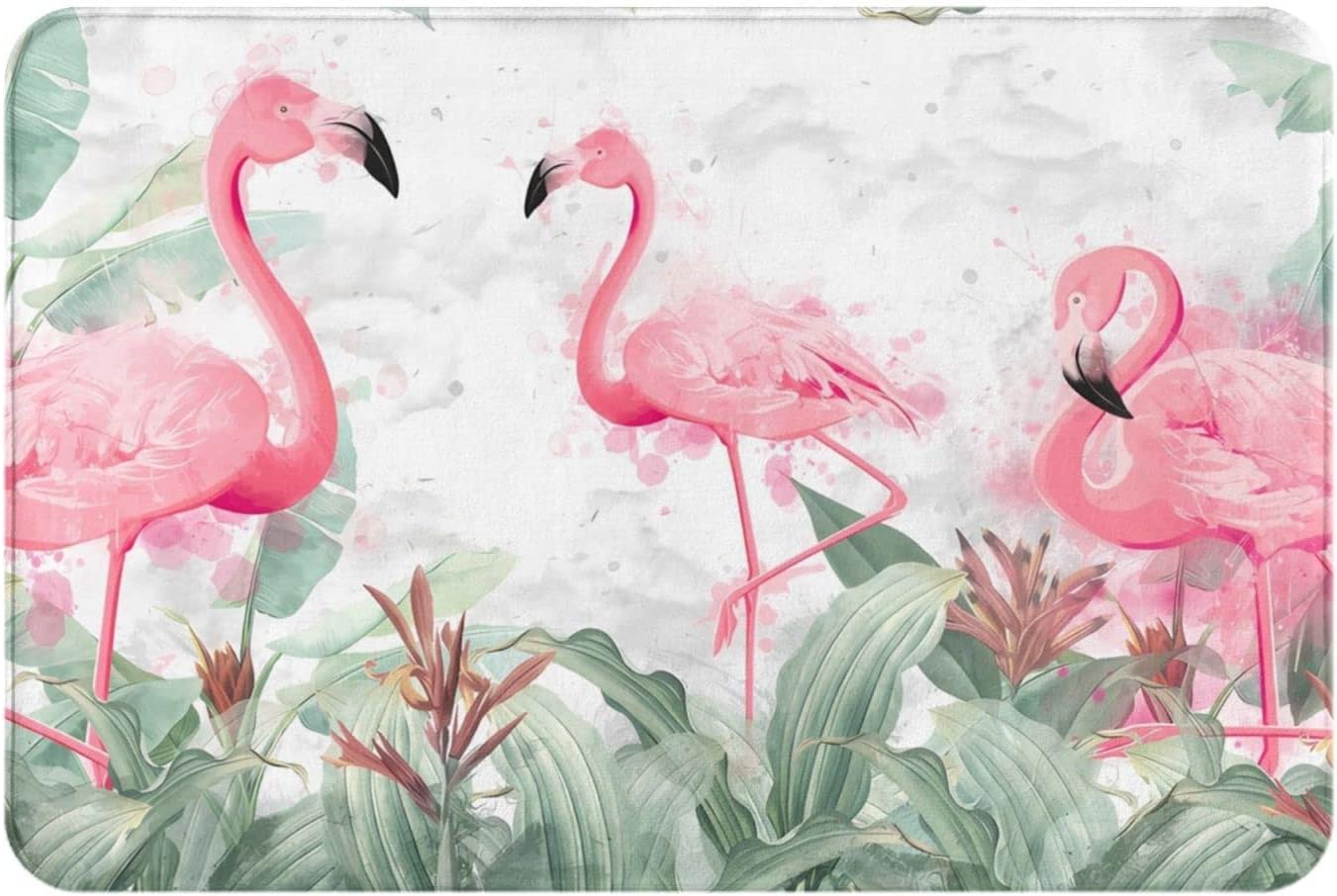 Amazon.com: Watercolor Tropical Flamingo Washable Rug Entrance Rug ...