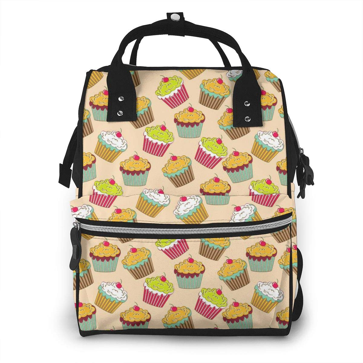 Diaper Bag Backpack,Sweet Cupcakes Baby Nappy Waterproof Travel Changing Back Pack
