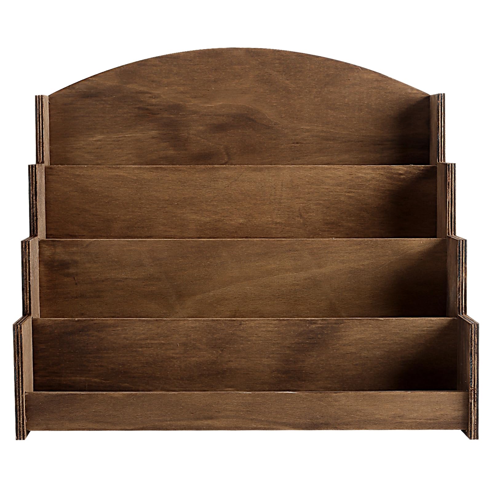 Kartenständer Holz mit 4 Etagen, Holz Kartenständer Postkartenständer, Braun Mehrstufiger Postkartenhalter Präsentationsständer für Postkarten, Grußkarten, 41,5 x 26,2 x 36,5cm
