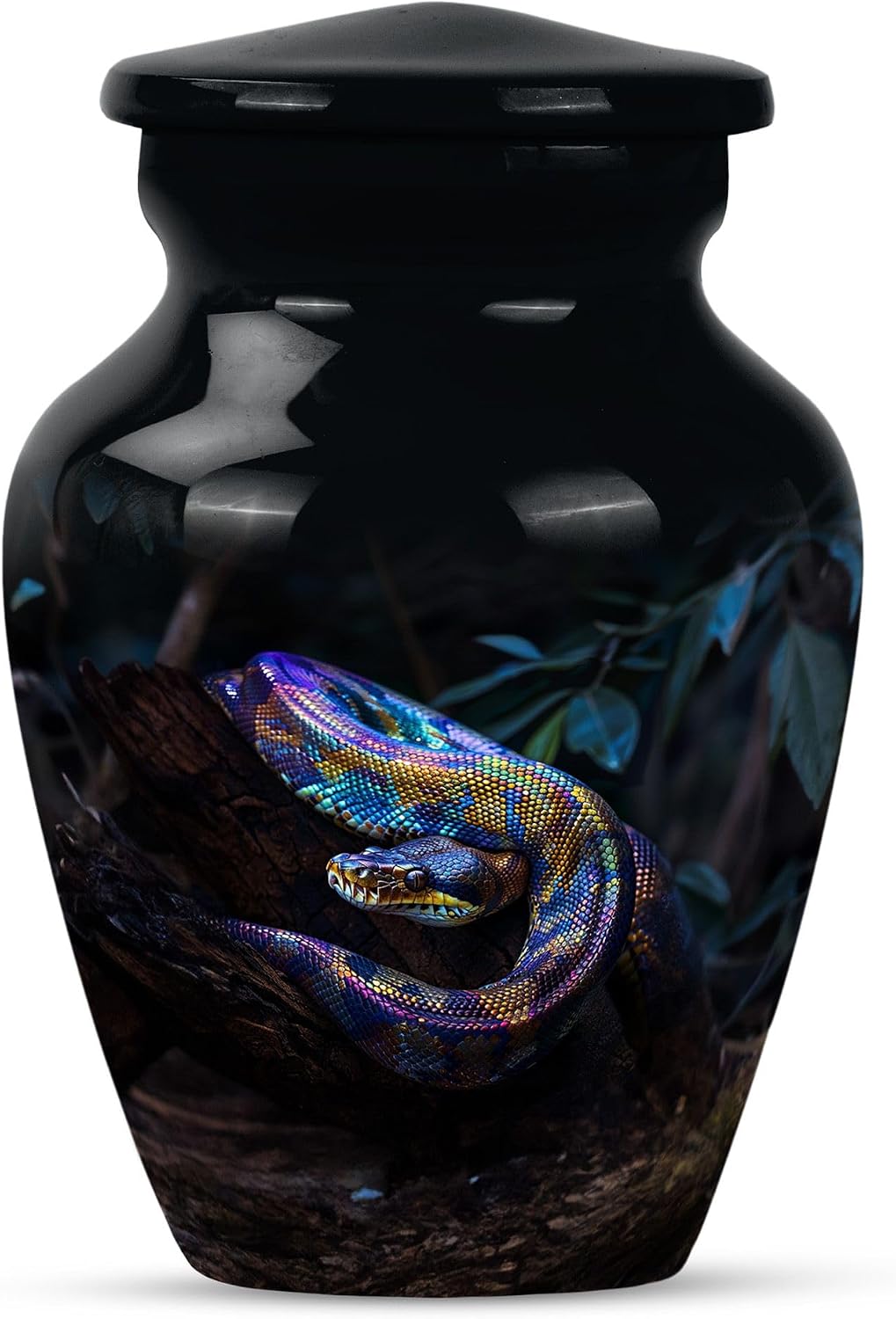 Snake Design Decorative Urn, 3 Inch Urn for Human Ashes, Keepsake Cremation Urn for Baby Ashes, Memorial Urn for Pets, Funeral Urn, Snake Urn, Black Urn Ashes