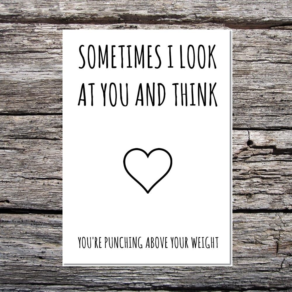 Funny AF Cards Luxury A5 Hammer Card Valentine's Sometimes i Look at You Think You're Punching Above Your Weight