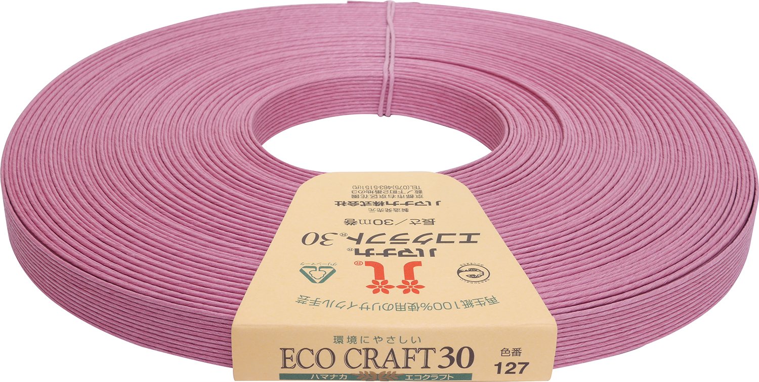 Amazon.co.jp: ハマナカ エコクラフト 約 15mm巾 30m巻 Col.127 さくら