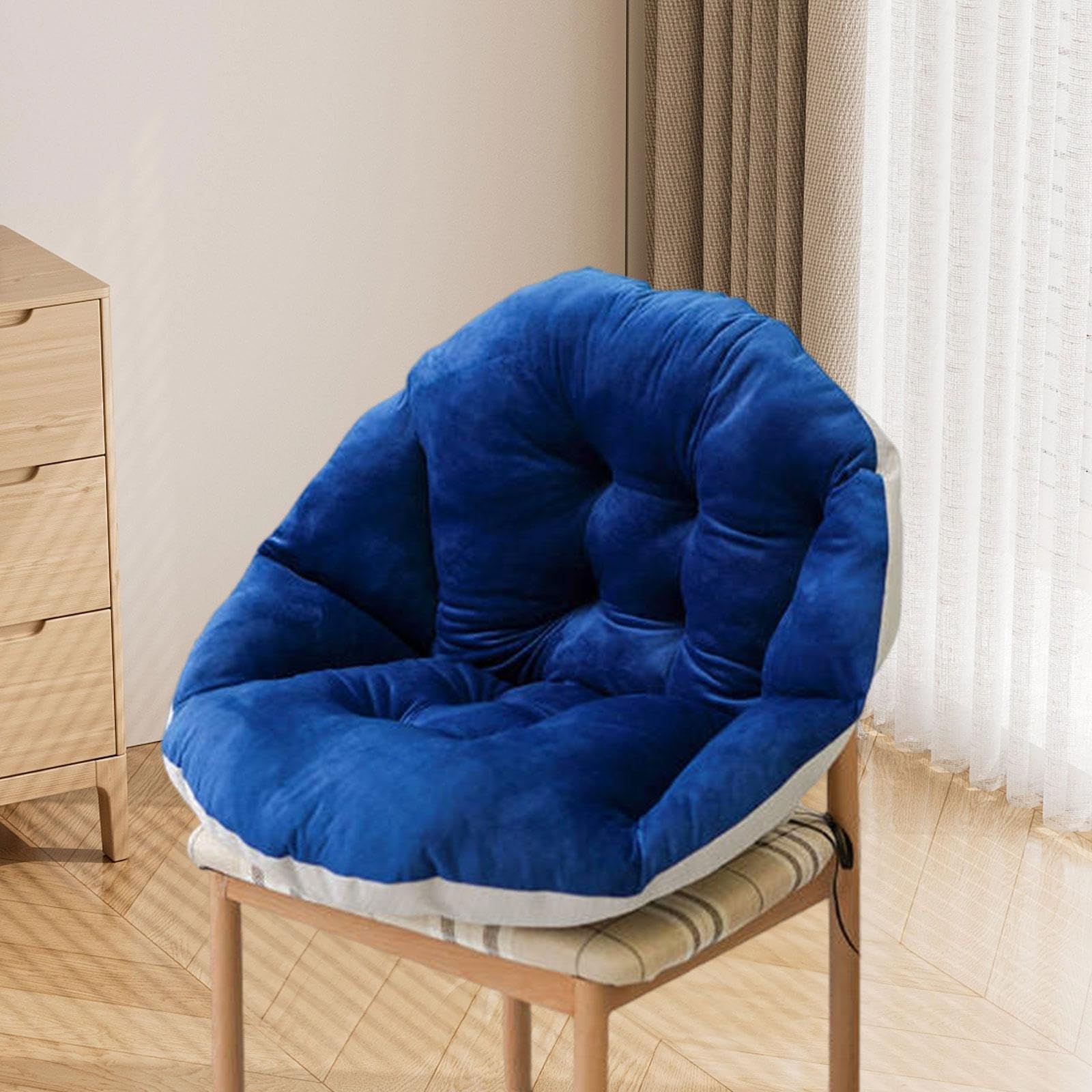 MagiDeal Cojín para Silla Colgante Hamaca Grueso Acolchado Antideslizante Tela Lino Resistente Adecuado para Sala de Estar Jardín Balcón Oficina, Azul Profundo, Individual