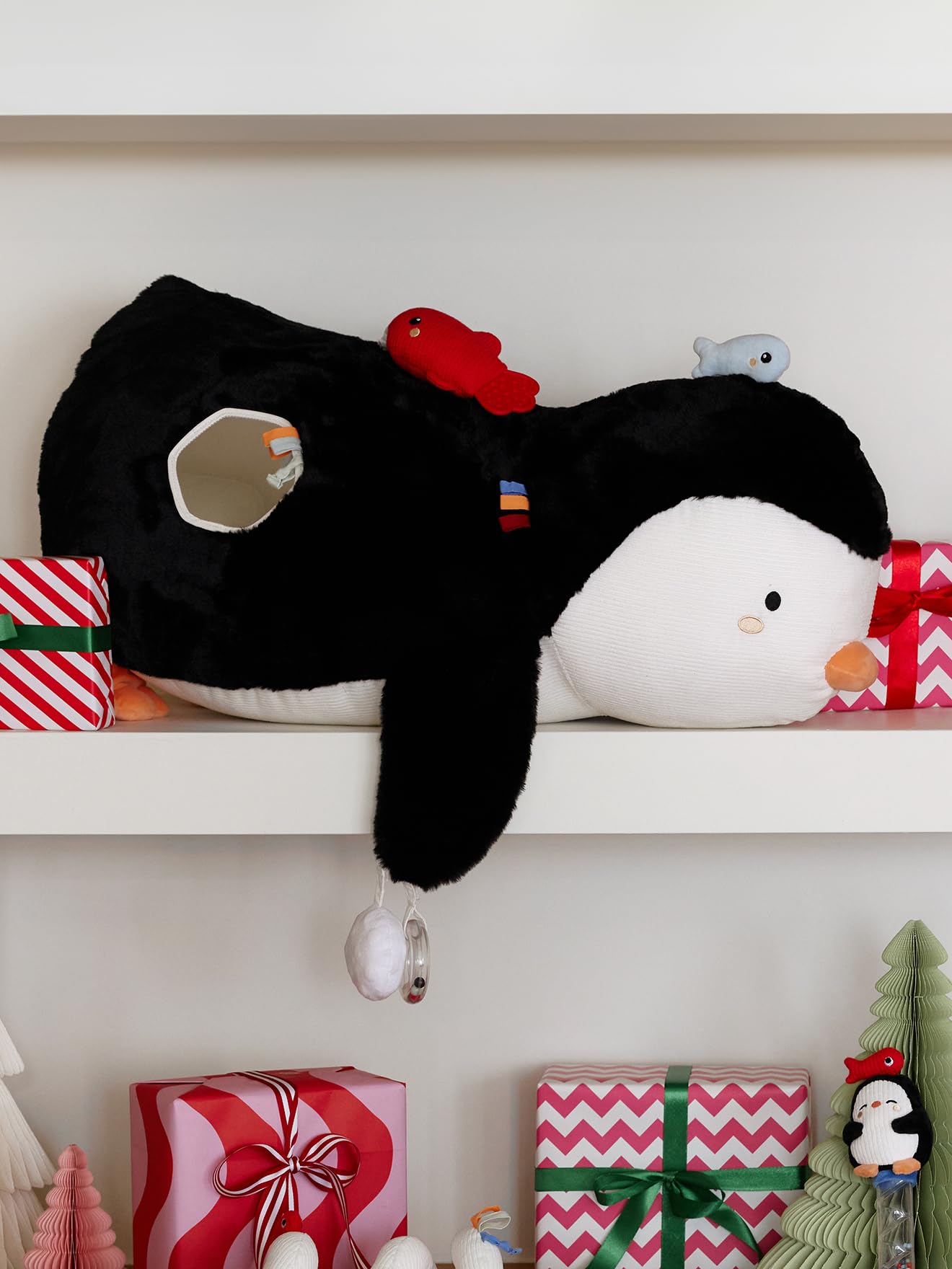 Vertbaudet Großer Baby Activity-Pinguin weiß
