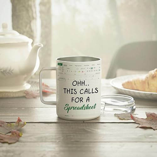 Miniatura 6 de Hyturtle Regalos de contador para mujeres, hombres, jefes, regalos para contador, taza de café de acero inoxidable de 12 onzas, divertida taza de