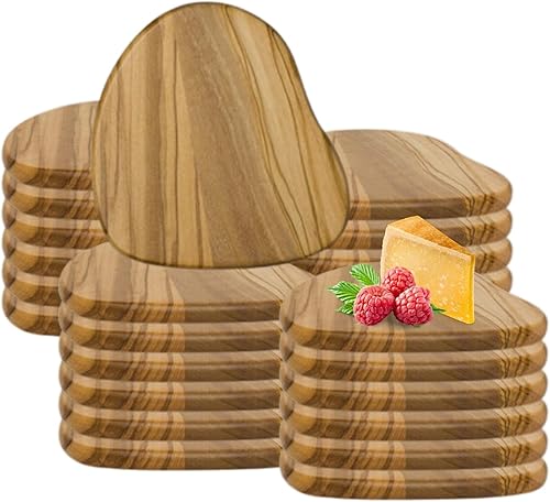 Steelite Creations - Posavasos de madera para bebidas, madera de olivo natural, soportes asimétricos para bebidas rústicas para restaurantes