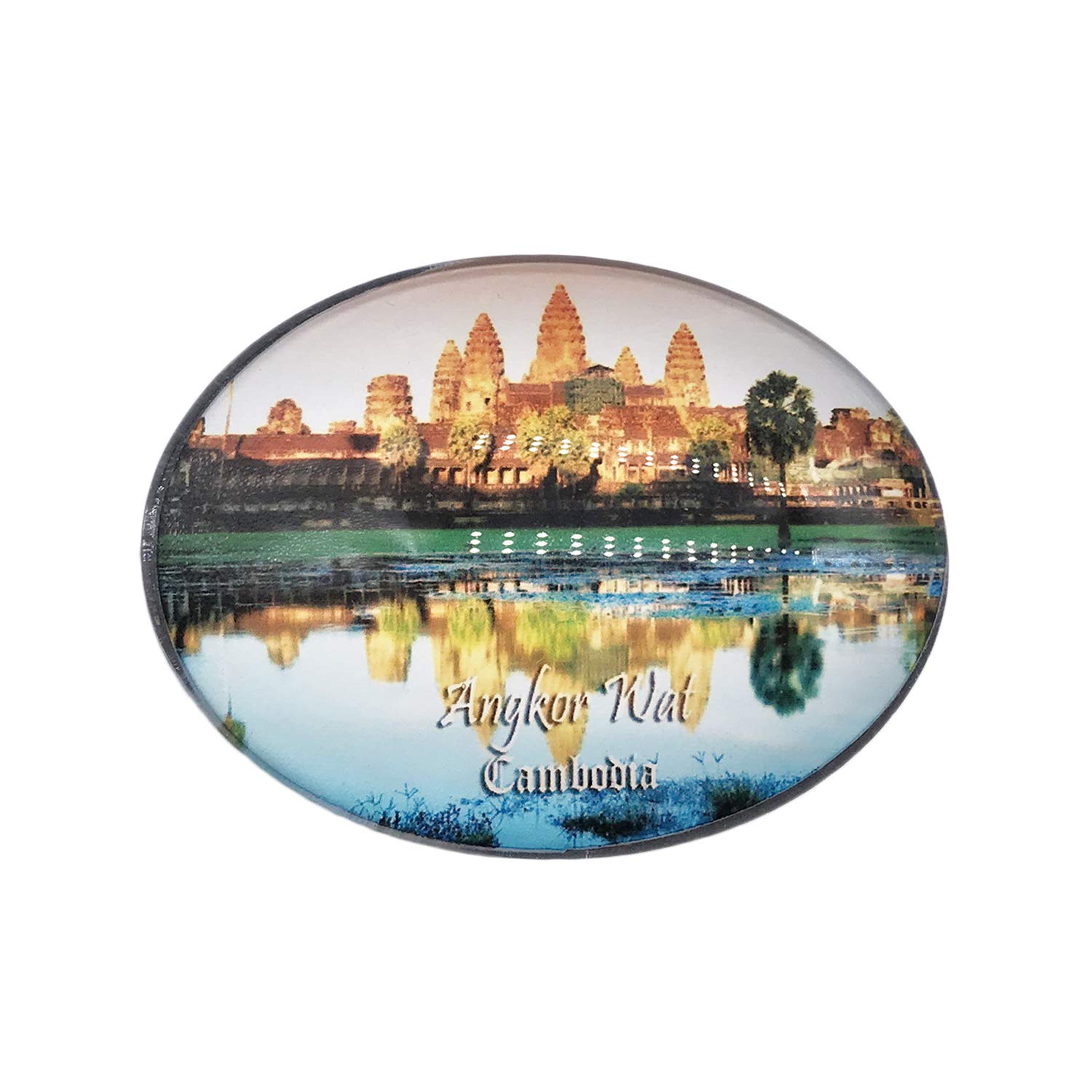 Wedarego Angkor Wat Cambodia 3D Refrigerator Fridge Magnet Crystal Glass Magnet Tourist Travel Souvenir Collection Gift Magnetic Sticker Home Kitchen Decoration