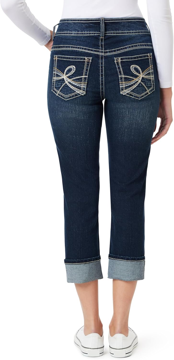 WallFlower Women's Flirty Curvy Crop Jeans High Rise Insta Stretch Denim 23.5-Inch Inseam, Sizes 0 - 24 - Image 2