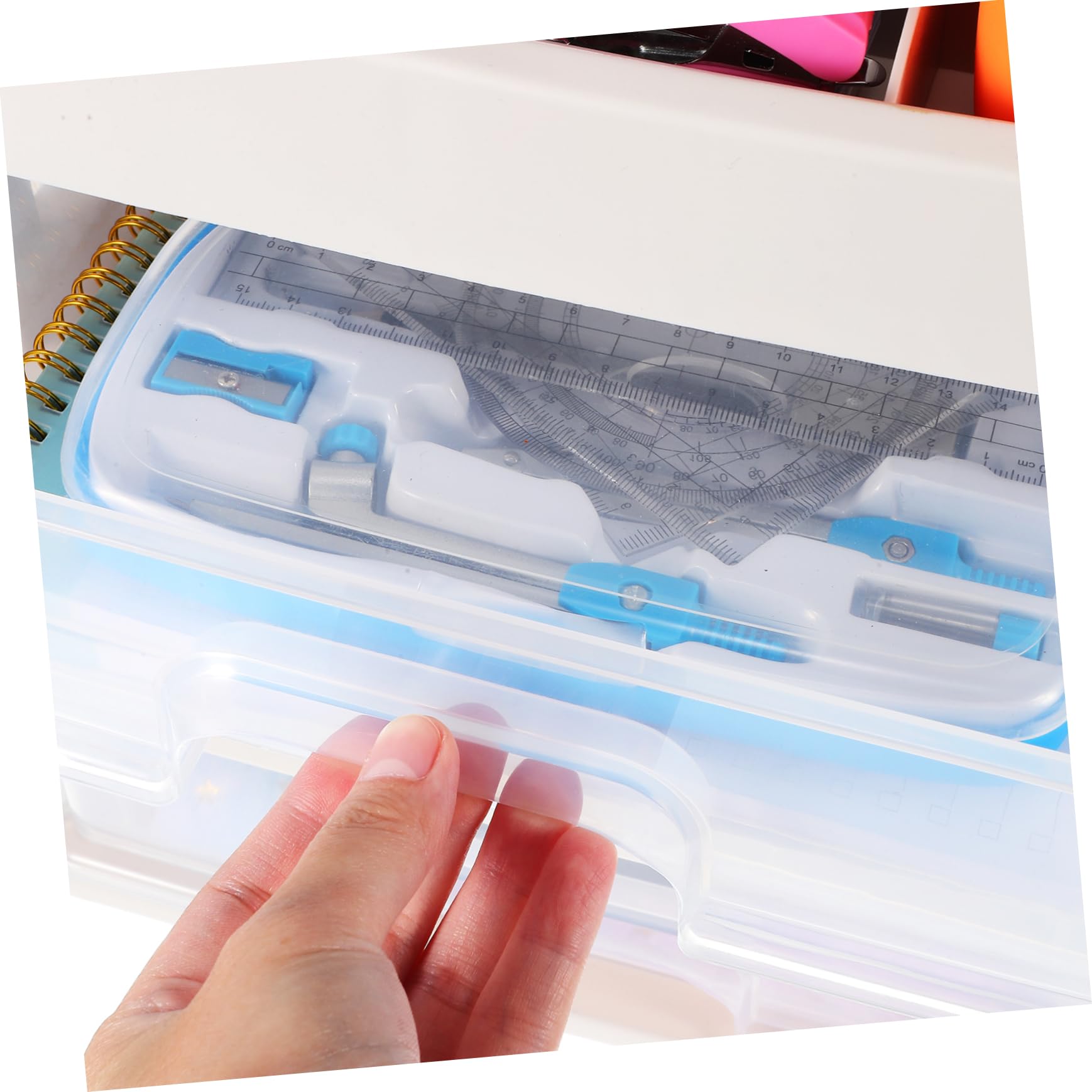 Organizzatore da Scrivania Tre Strati Cassetto Scatola Portaoggetti Trasparente per Ufficio Organizzazione di Cancelleria e Cosmetici