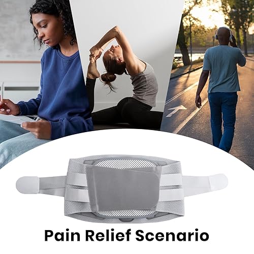 Miniatura 6 de Soporte de espalda para dolor de espalda baja, mujeres y hombres, corrector de postura de espalda baja con 3 almohadillas lumbares, cinturón de