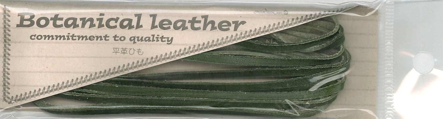 Fairy Tale Art botanikarureza-ko-do Flat Leather Cord 3 mm Width 814 – Green