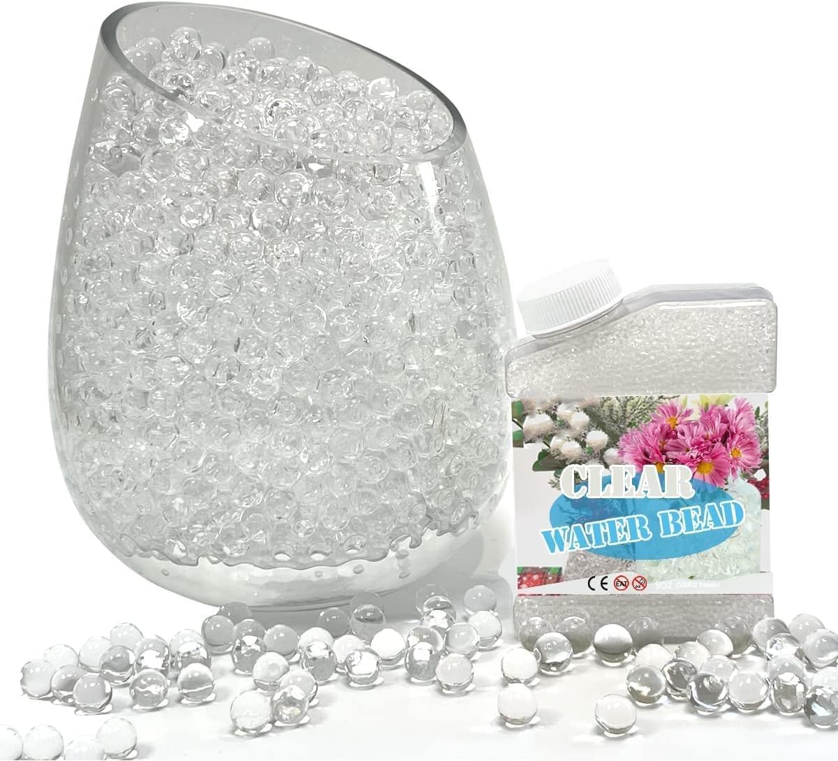 Mumoo Bear Clear Water Balls 20000 Pcs Clear Water Gel Jelly Balls Vase Filler Beads,Vase Fillers for Floating Pearls, Floating Candle Making, Wedding Centerpiece, Floral Arrangement (Transparent)