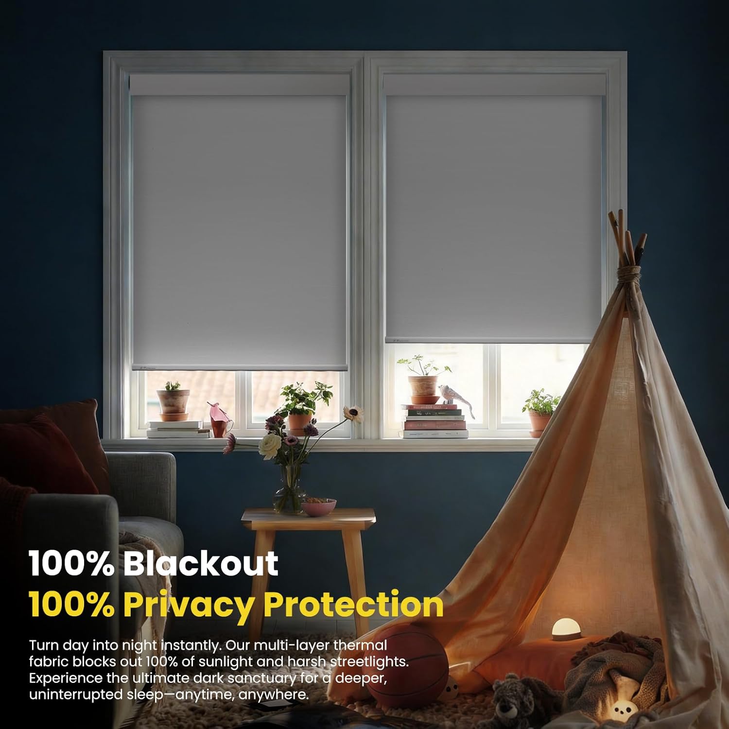 Motorized Blinds No Drill Automatic Blinds for Windows Cordless Roller Shades Electric Blinds with Remote Control Smart Blinds (White, 34.5 x 72)