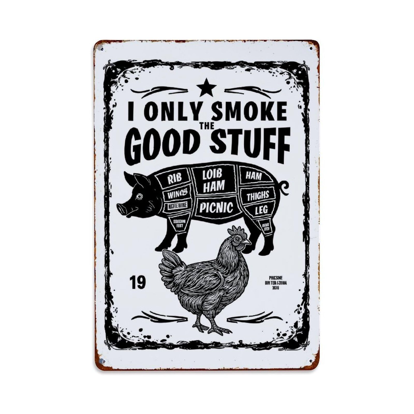 Jdfenggu Vintage I Only Smoke The Good Stuff Retro Metal Tin Sign, Metal Poster For Bar, Home, Man Cave, Kitchen, Laundry Room Art Decor 8X12 Inch