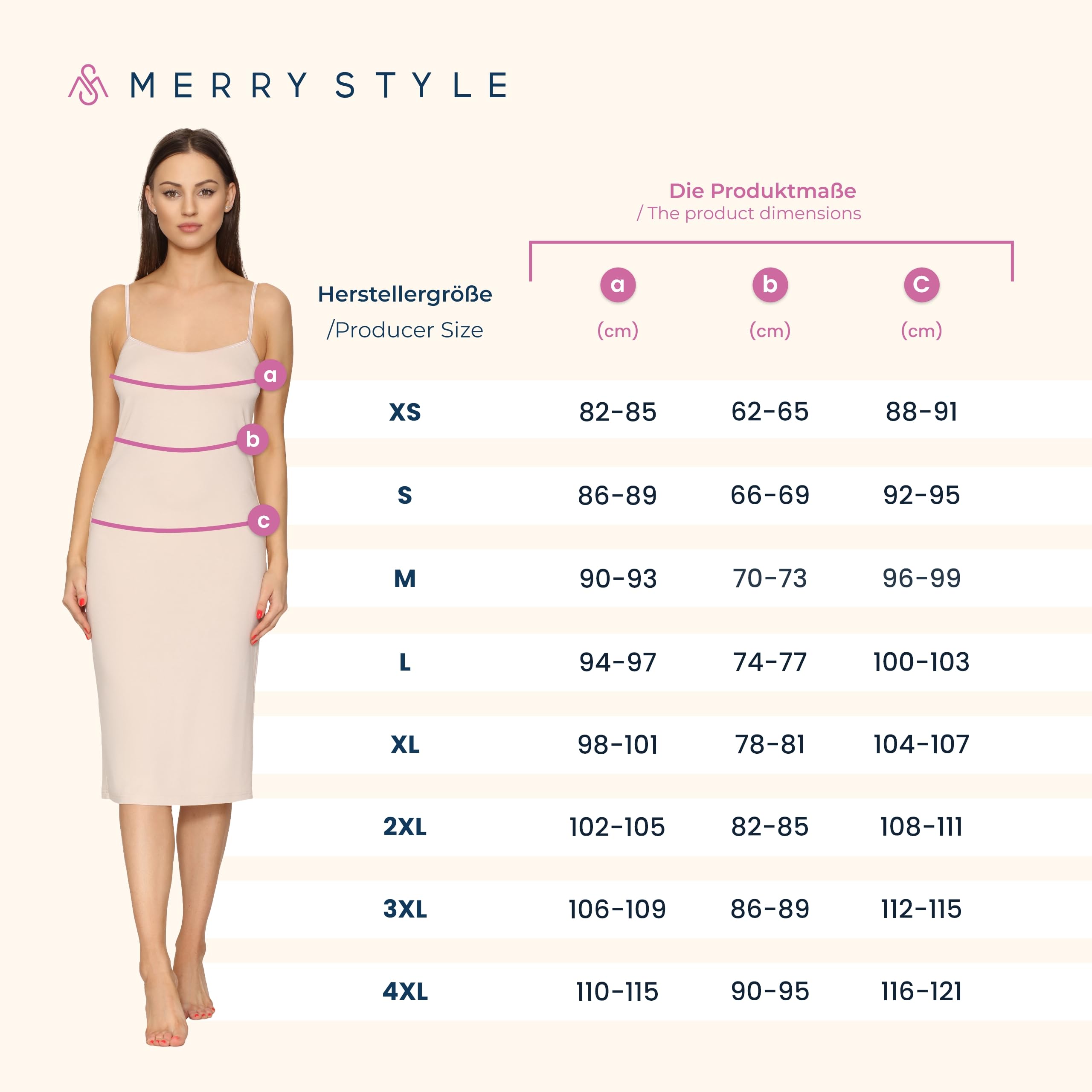 Merry Style Długa Halka Damska z Wiskozy MS10-402