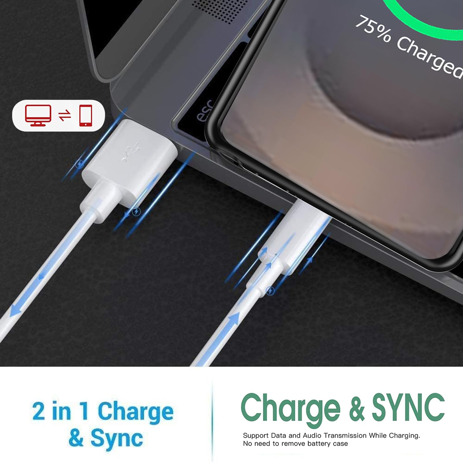 Custodia con batteria per Galaxy S25, 10000 mAh, ad alta capacità, ricaricabile, portatile, protettiva e estesa, compatibile con Galaxy S25 (6,2 pollici), custodia di ricarica wireless con pellicola