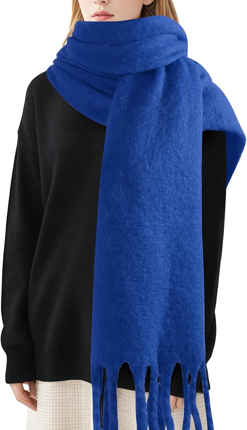 Premillow Women's Mohair Winter Scarf Pure Color, Warm Winter Scarf for Women and Men, Soft Luxurious Cashmere Feel Scarfs