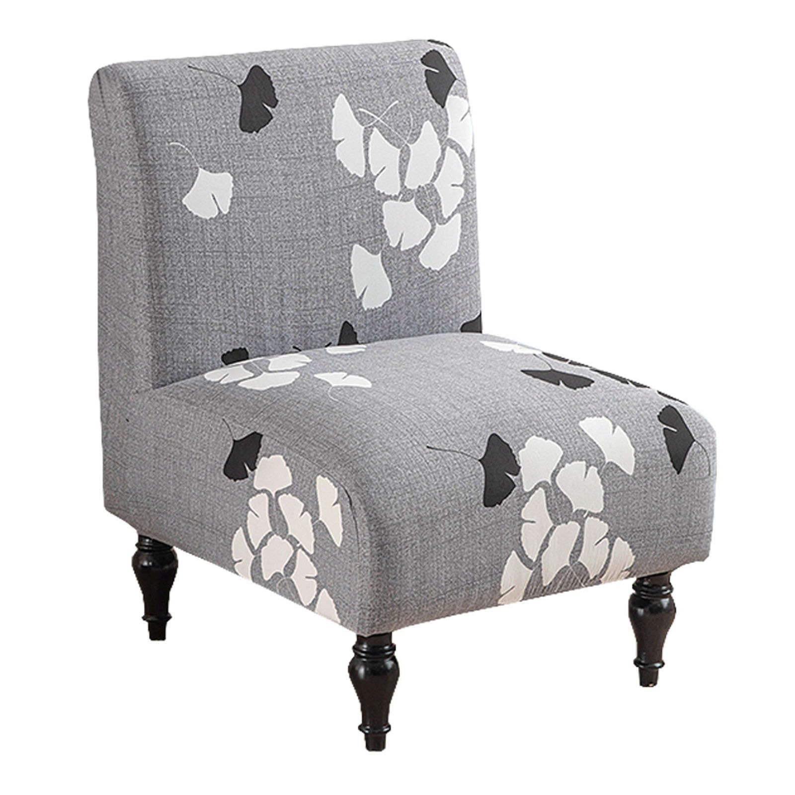 JHLD Stretch Armless Accent Chair Covers, Spandex Armless Accent Chair Slipcovers Printed Soft Armless Chair Slipcovers With Elastic Bottom Non Slip Armchair Covers For Living Room-I-1 Piece