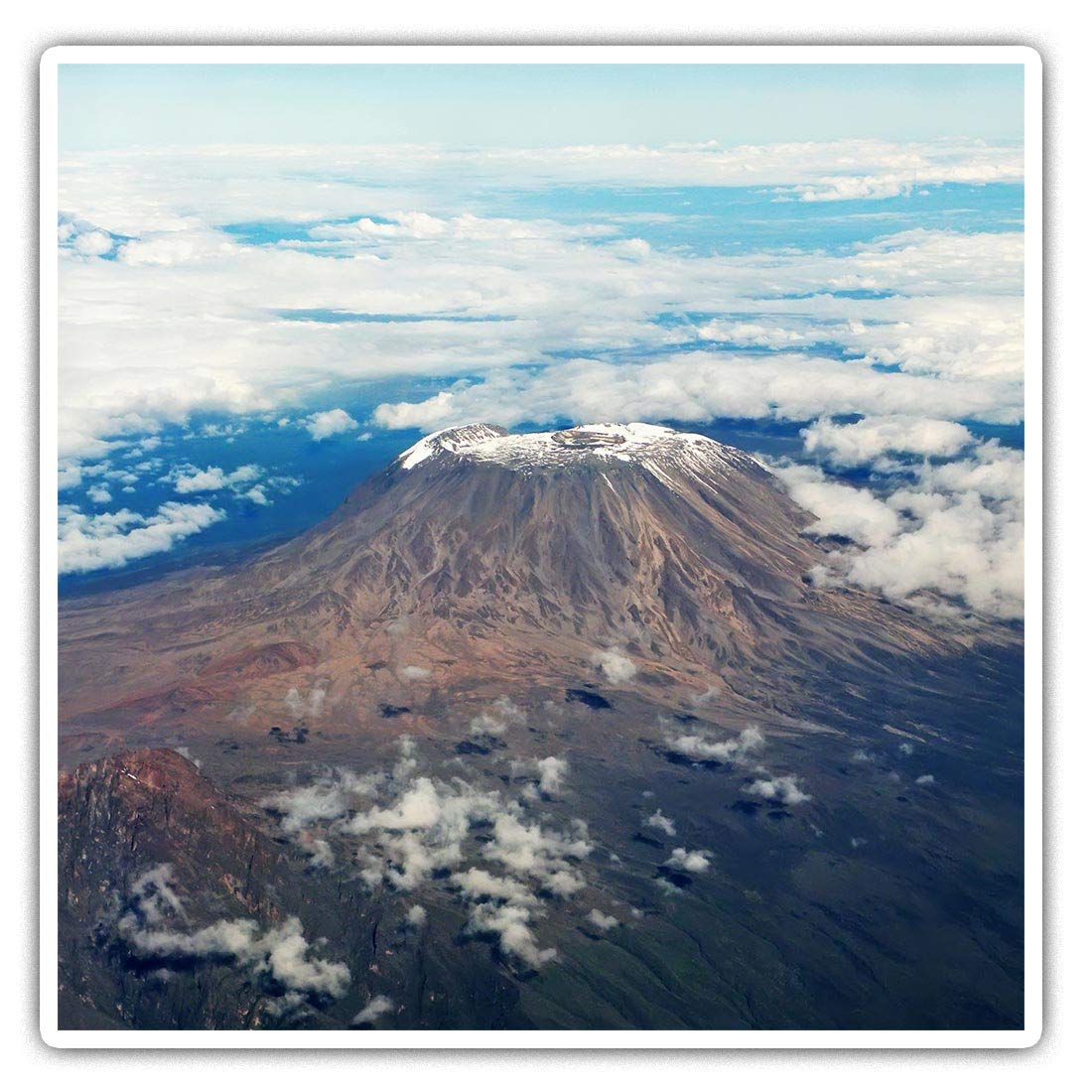 Destination Vinyl Ltd Multi Square Stickers (Set Of 2) 10Cm - Kilimanjaro Tanzania Africa Fun Decals For Laptops,Tablets,Luggage,Scrap Booking,Fridges, #3398