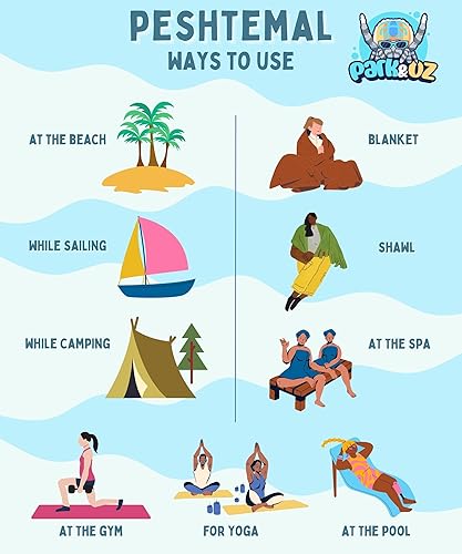 Miniatura 6 de PARK&OZ - Toalla ligera de algodón turco (2 unidades)  Prelavada  Absorbente y de secado rápido  Sin arena  De gran tamaño  Toallas para playa,