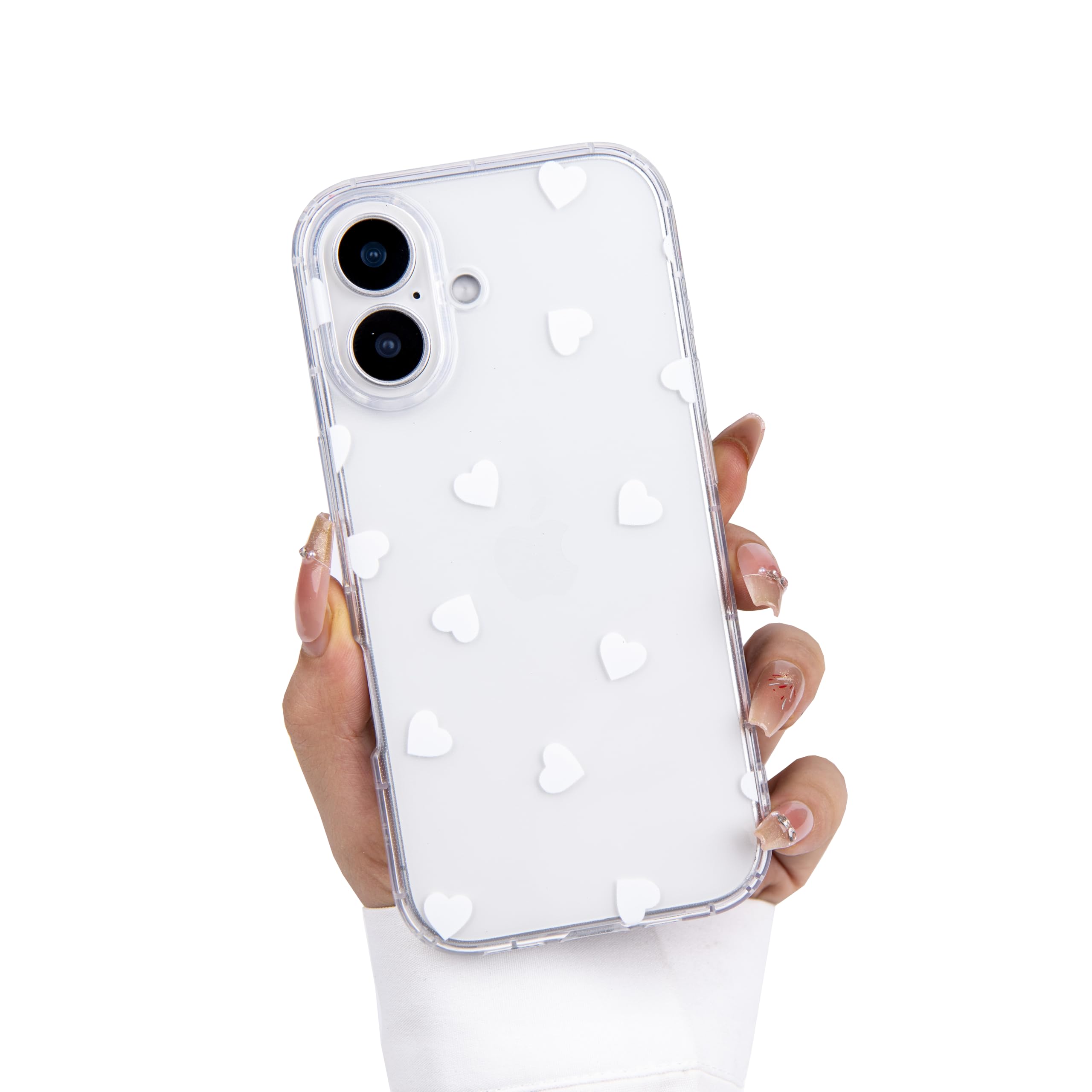 Einaily Hülle für iPhone 17 Case Crystal Clear Handyhülle Mode Chic Herz Muster Ultra Dünn Transparent Klare TPU Silikon Bumper Stoßfest Kratzfest Schutzhülle für iPhone 17 Slim Case Cover