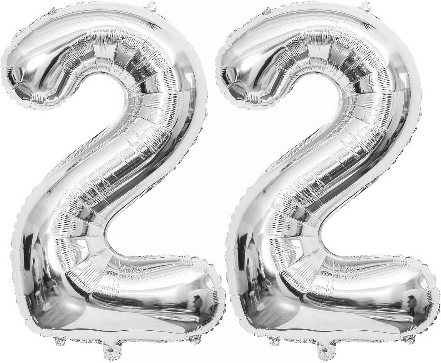 2Pcs 22 number Silver Foil Balloon 16 Inch For Birthday Decoration Items 22nd Year Balloons, Twenty Two (Pack of 2)-image-16