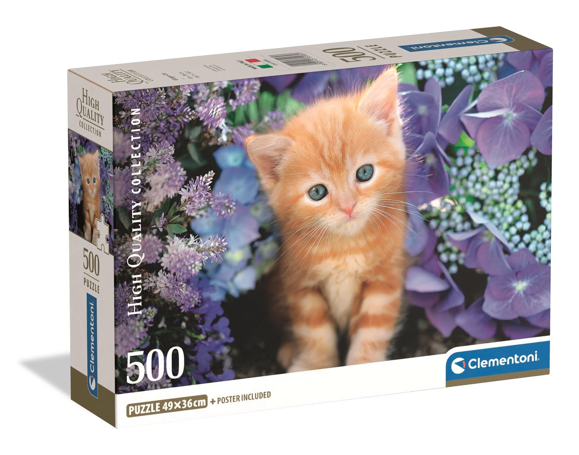 Clementoni Jigsaw Puzzle 500 pieces Collection Ginger Cat, Puzzle for Adults 14-99 Years, Compact box, Made in Italy, 35585