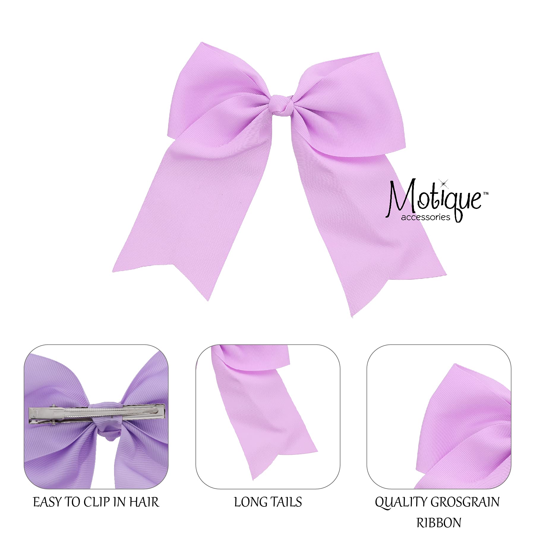 Amazon.com : Jumbo Bow Clip with Tails (Lavender) : Beauty