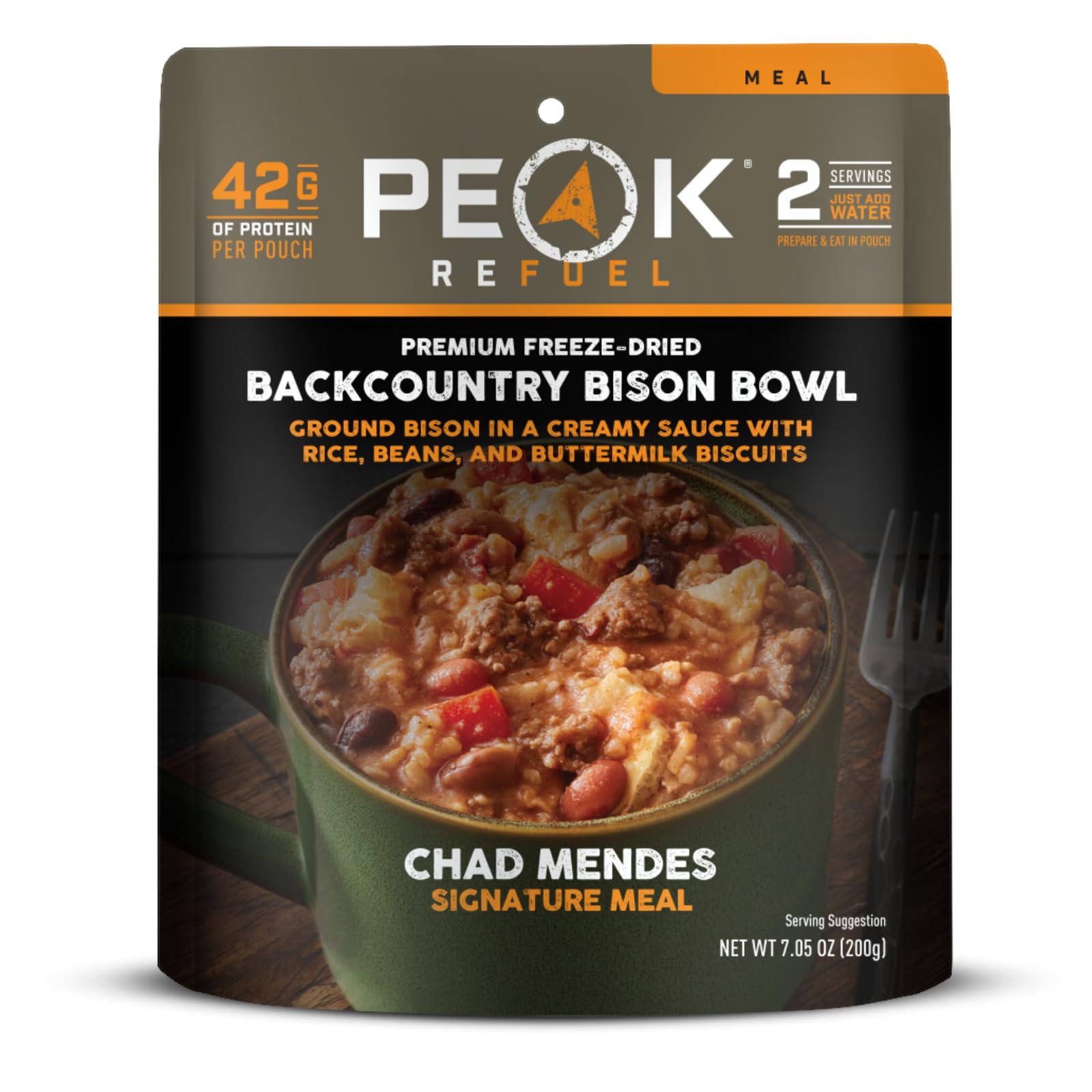 Peak Refuel Mendes Signature Meals | Premium Freeze-Dried Variety Meals | Hunting, Survival, Camping, Backpacking Food | High-Protein Game Meats | MRE | Made in USA (Mendes Backcountry Bison Bowl)