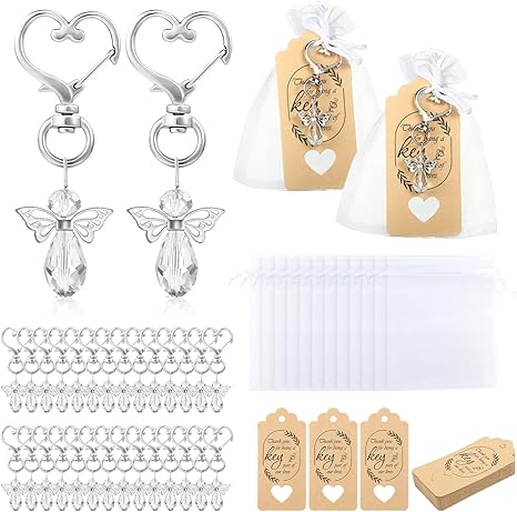 Wambere 100 sacchetti in organza, colorati, per regali, con stampa a caldo, in organza, con coulisse, per matrimonio, matrimonio, colore blu, larghezza 17 x 23 cm