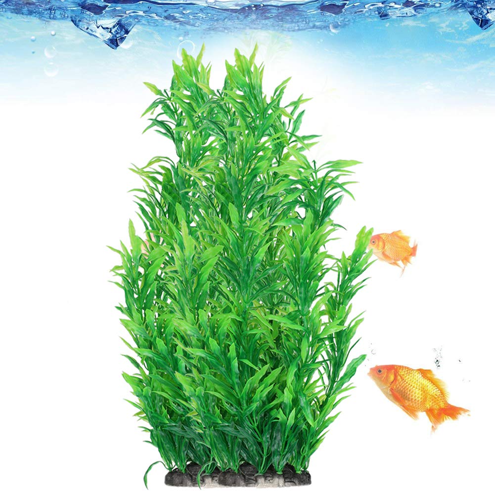 GOTOTOP 2 pièces Herbe Verte Artificielle, Simulation Herbe Verte Plante Aquatique Plantes Aquatiques pour Aquarium décor Ornement décoration sous-Marin en Plastique