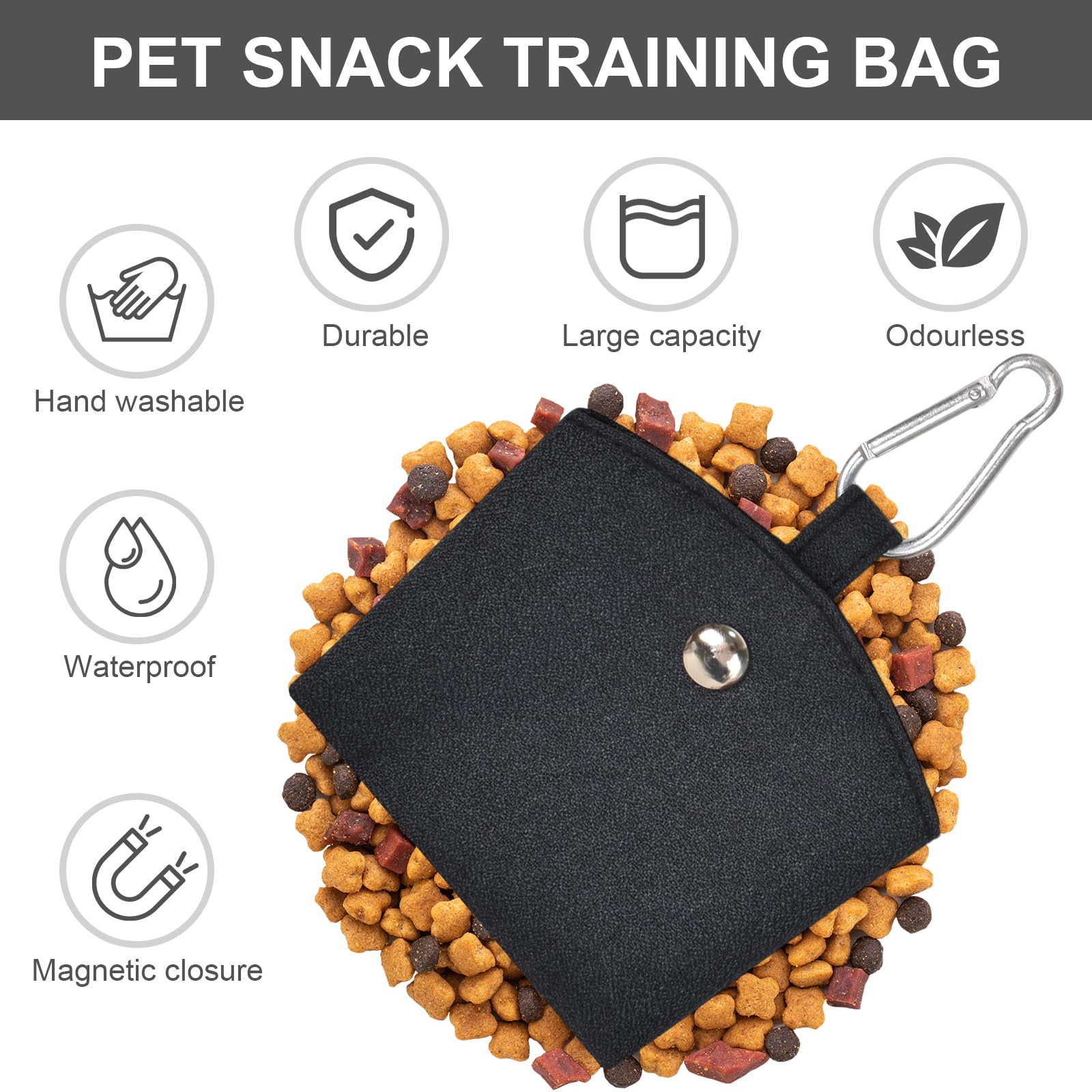 Homirty Dog Treat Pouch with Clicker for Training Treats Container, Zipper Closure and Waist Clip Treat Bag - Image 3