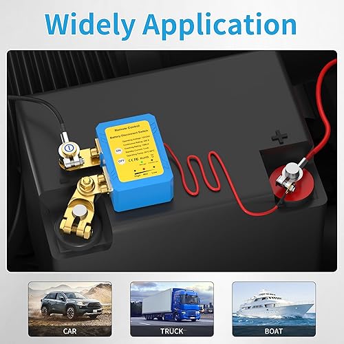 Vista 6 de Joinfworld Interruptor de Desconexión de Batería Remoto 12V 240A Interruptor de Corte para Coche Antirrobo Interruptor de Apagado Automático