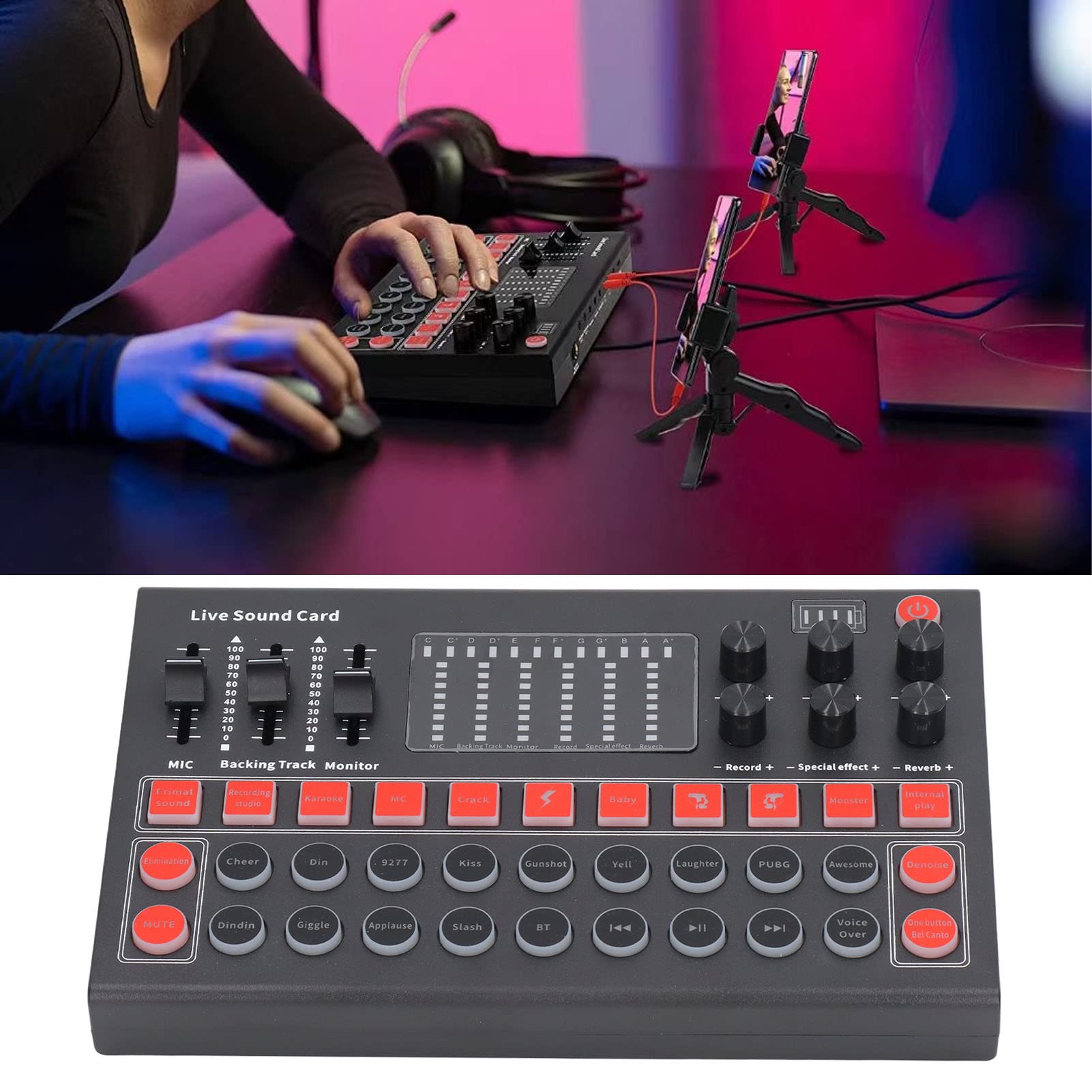 Audio Interface Board Voice Changer Live Sound Card Sound Card