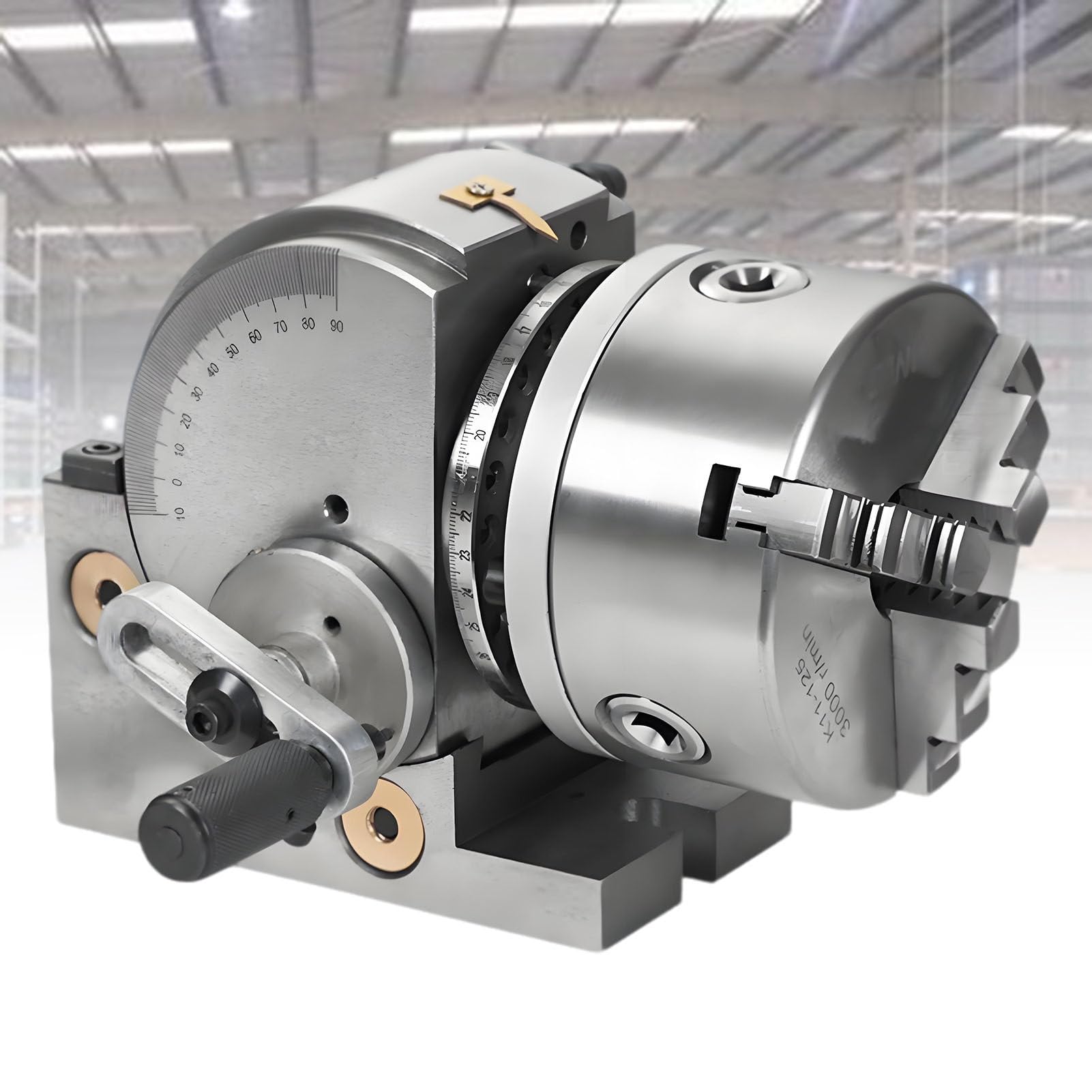 ExoticaBlend 3 Jaw Chuck Dividing Head Set Precision Semi Universal Dividing Head for Milling Machine Rotary Table Tailstock Milling Set 6in