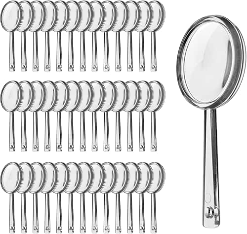 OBTANIM 40 Pack Mini Handheld Magnifying Glasses Plastic Portable Hand