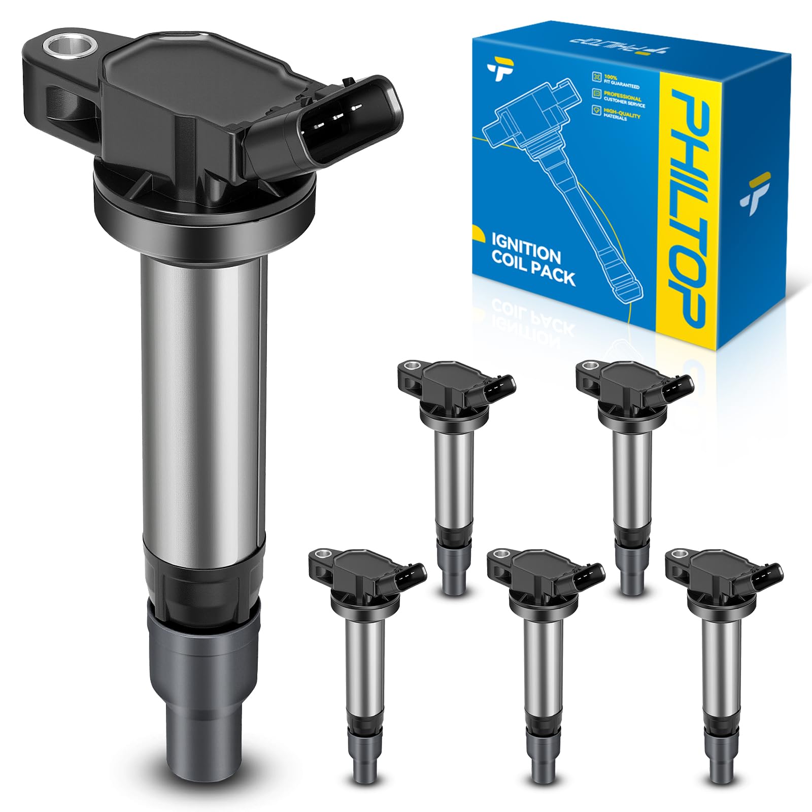 PHILTOP UF506 Ignition Coil Pack Fit for 2004-2006 Toyota Sienna