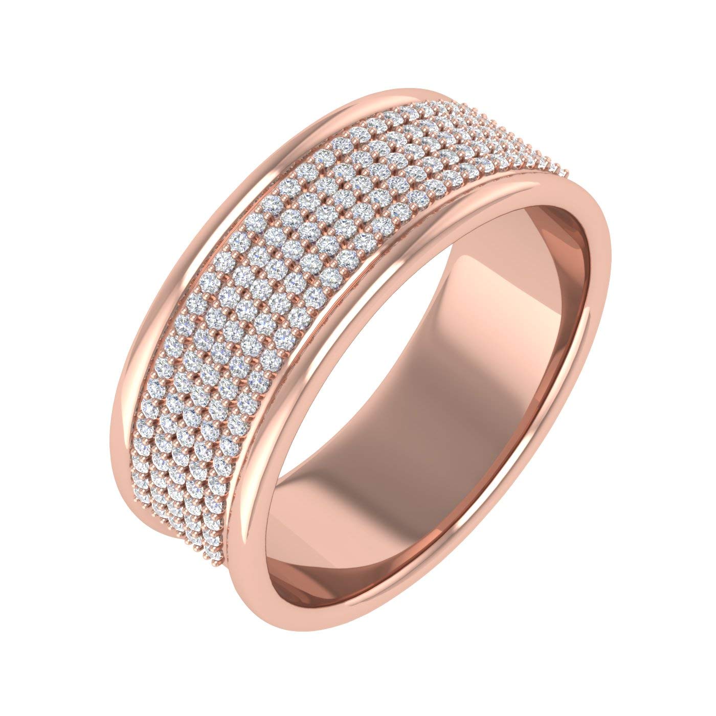 FINEROCK 0.30カラット ラウンドダイヤモンド 結婚指輪 10Kゴールド (I1-I2クラリティ)