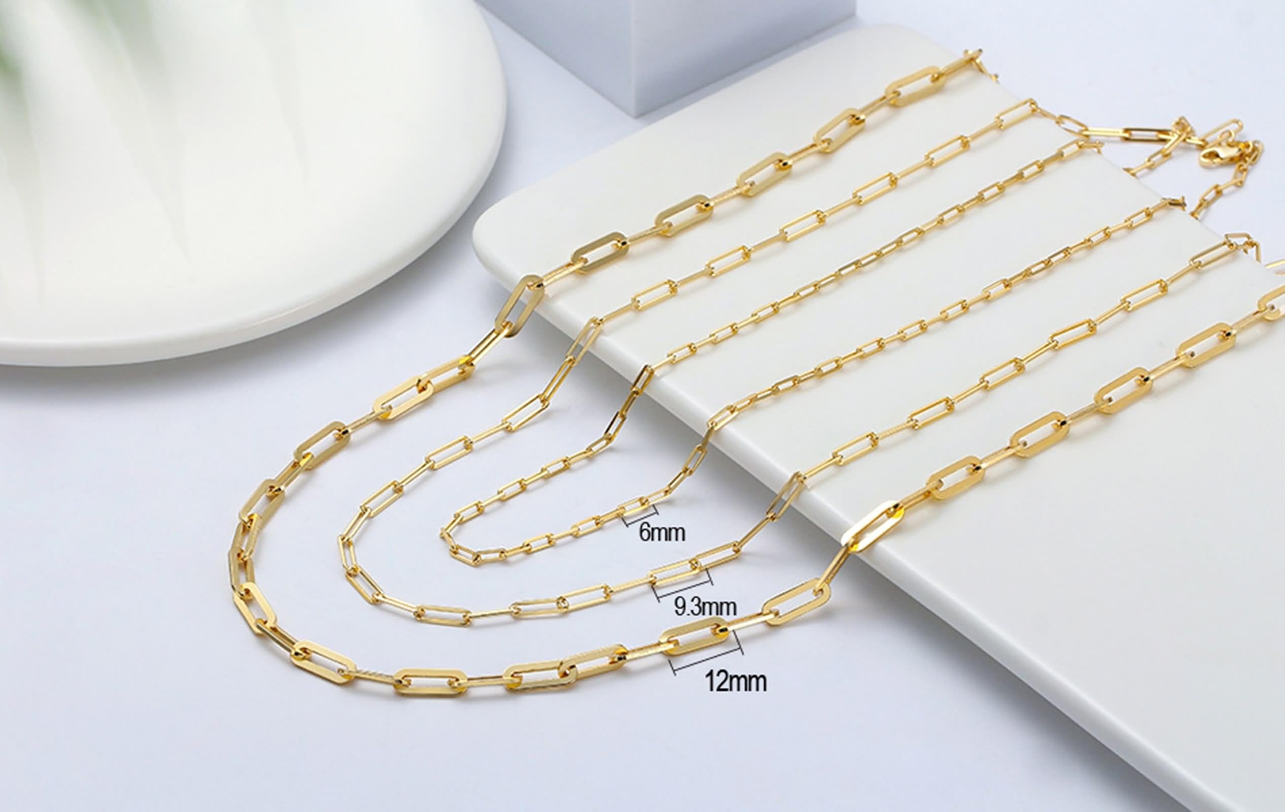 Set di collane, girocollo in argento 925 da donna, catena con clip da 2,2 mm, stile vintage