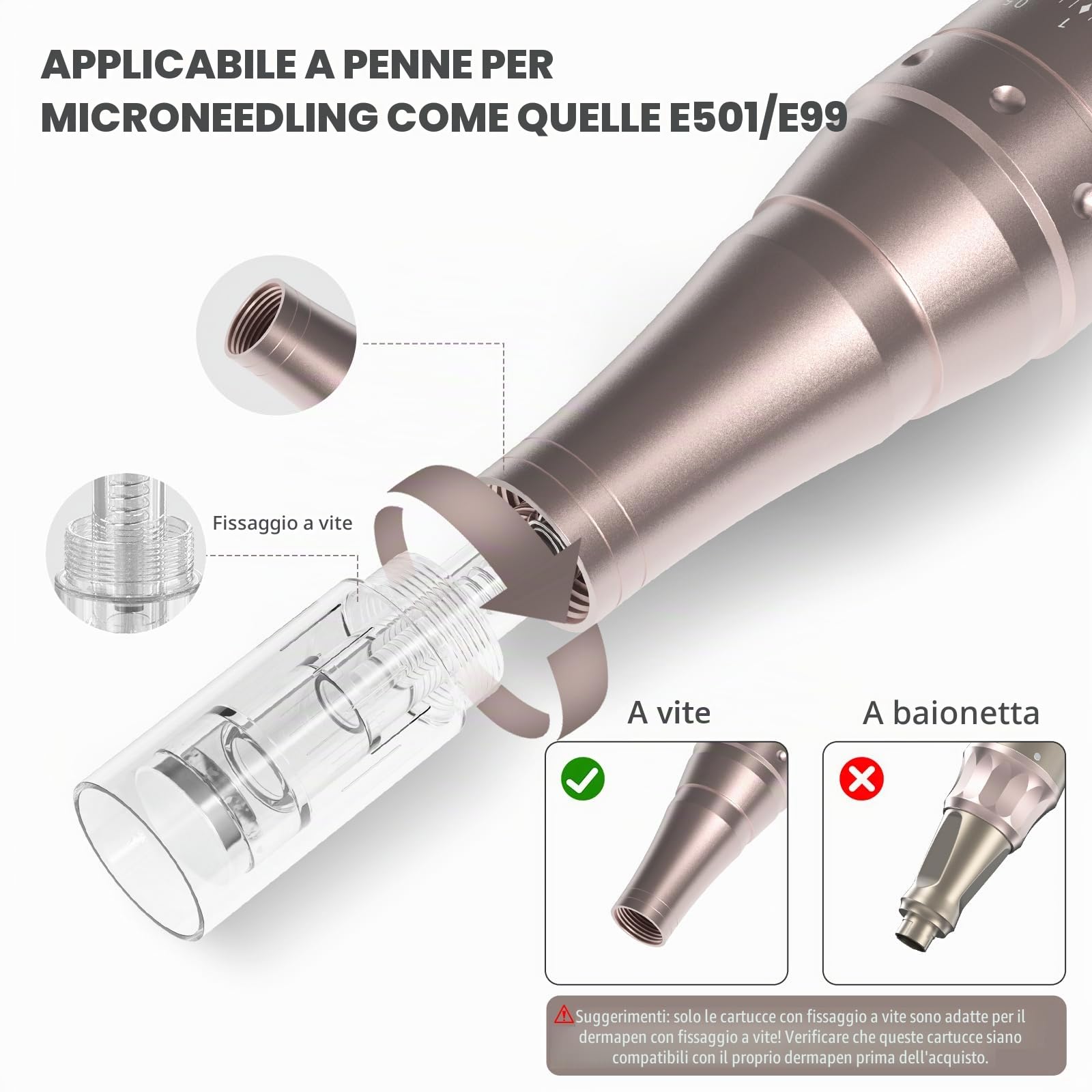10 Pezzi Aghi Dermapen 36 Pin,Micro aghi di ricambio per Derma Pen Elettrico,Cartucce Aghi Microneedling Universali con Porta Filettata per Penna Microneedling