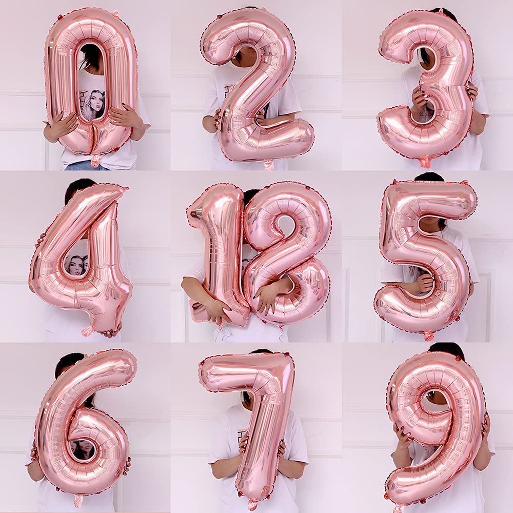 Foil Globo Número 5 Azul 40" (101cm), Inflable Helio o aire, Gigante Numeros 0-9, 10-19, 20-29, 30-100, Grande Globos Decoración para La Boda Aniversario y Cumpleaños Fiestas — view 20