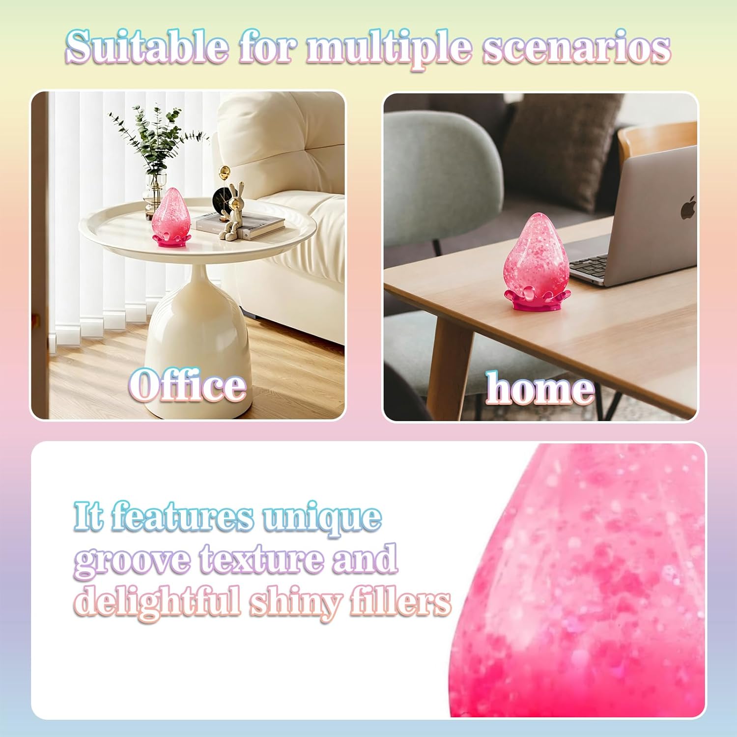 2 Pack Squishy Water Drop Stress Balls, Silicone Squeeze Fidget Toys for Anxiety Relief, Portable Sensory Relax Toys, Ideal Gift for Home Office Use (Blue Pink)