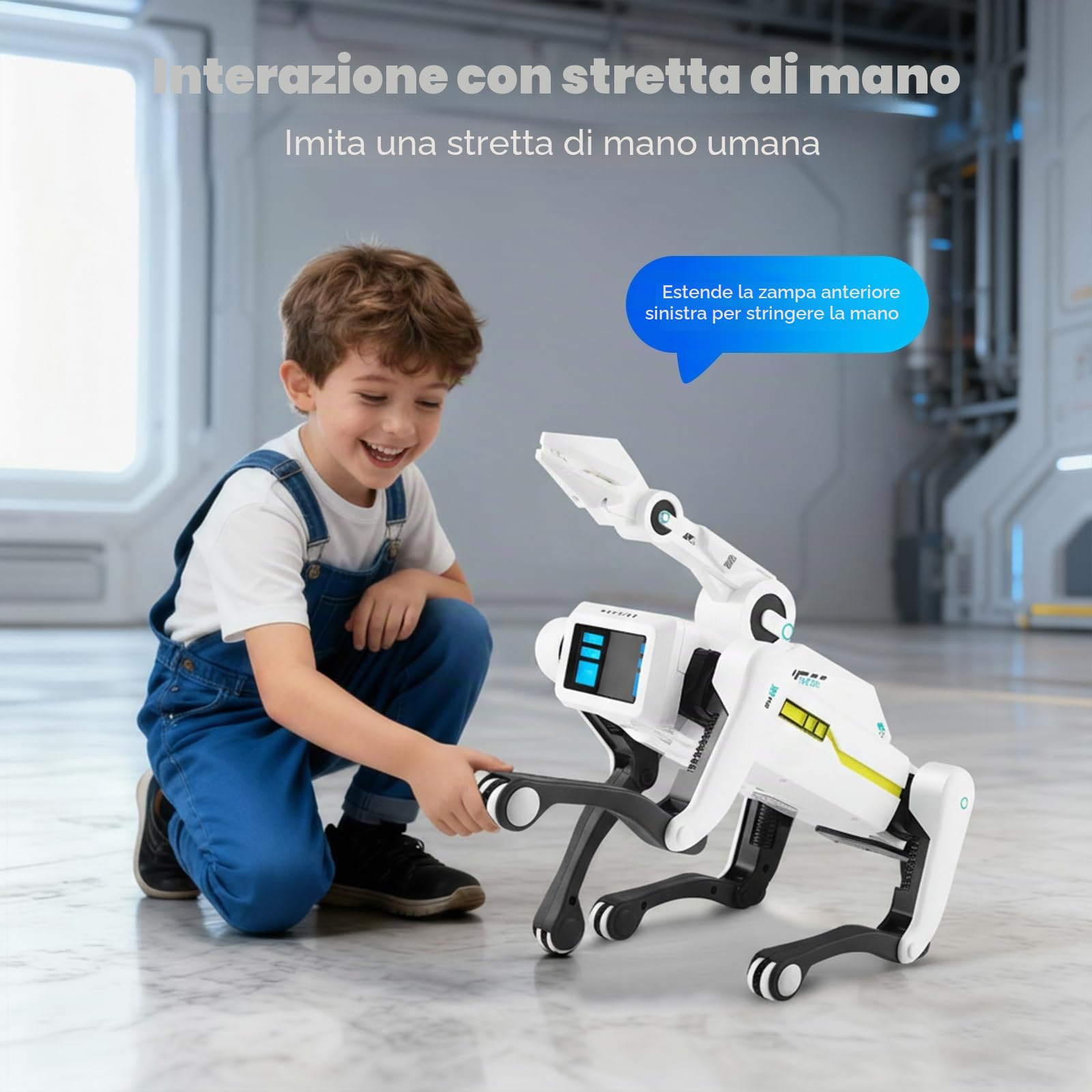 cane robot intelligente telecomando per bambini,pinza a maniche lunghe robot interattivo può programmare, ballare, riprodurre musica e interagire,giocattolo robot per bambini 3+ anni