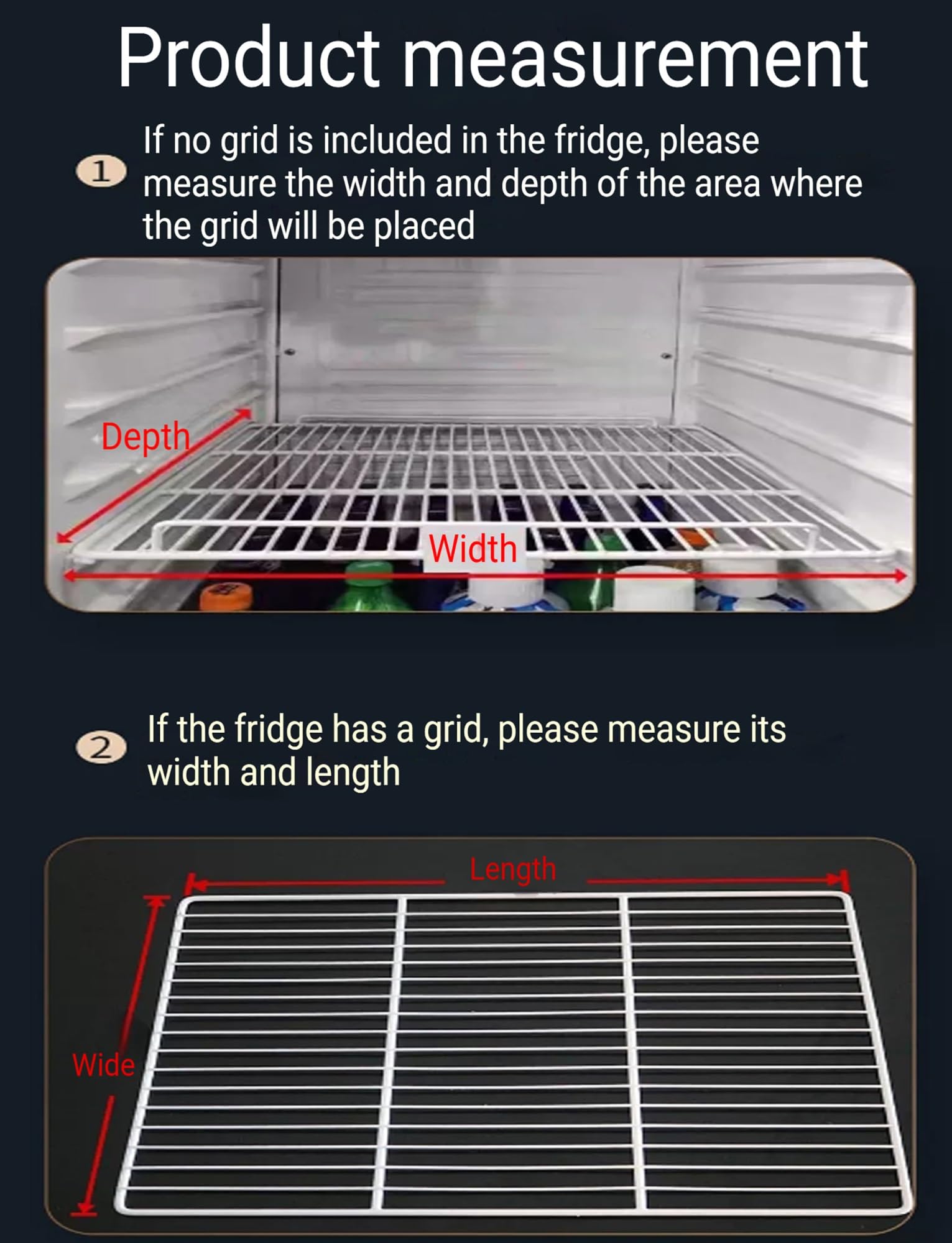 Estante divisor de congelador comercial con diseño de malla ventilada | Partición de rejilla de alambre for organización de almacenamiento en frigoríficos(21.3x20.9in-54x53cm)